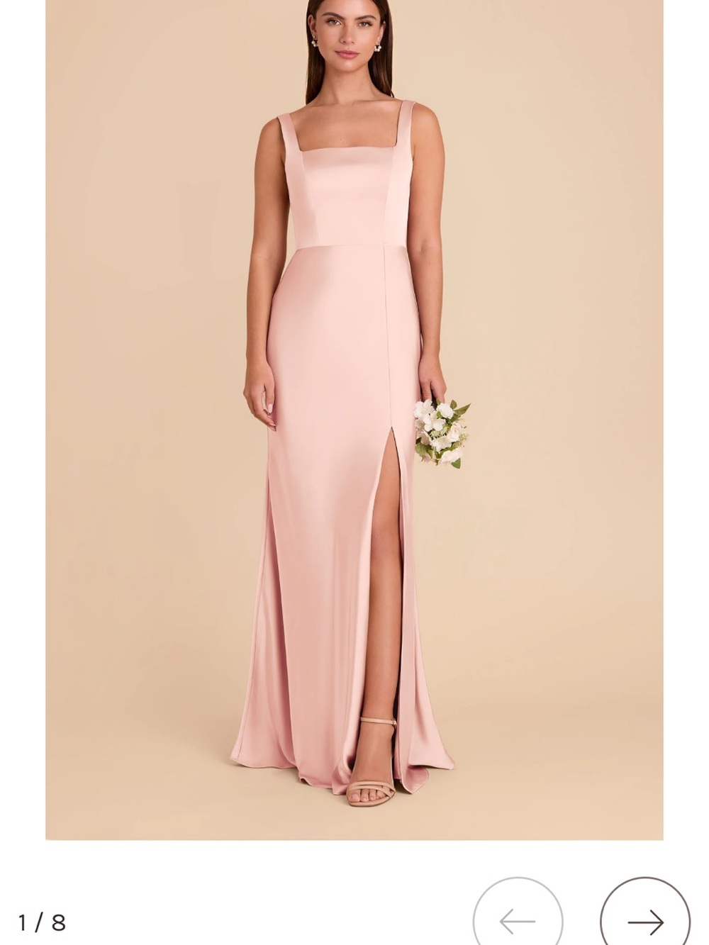 NWT Birdy Grey Alex Dress Blush Pink Square-Neck Evening Gown